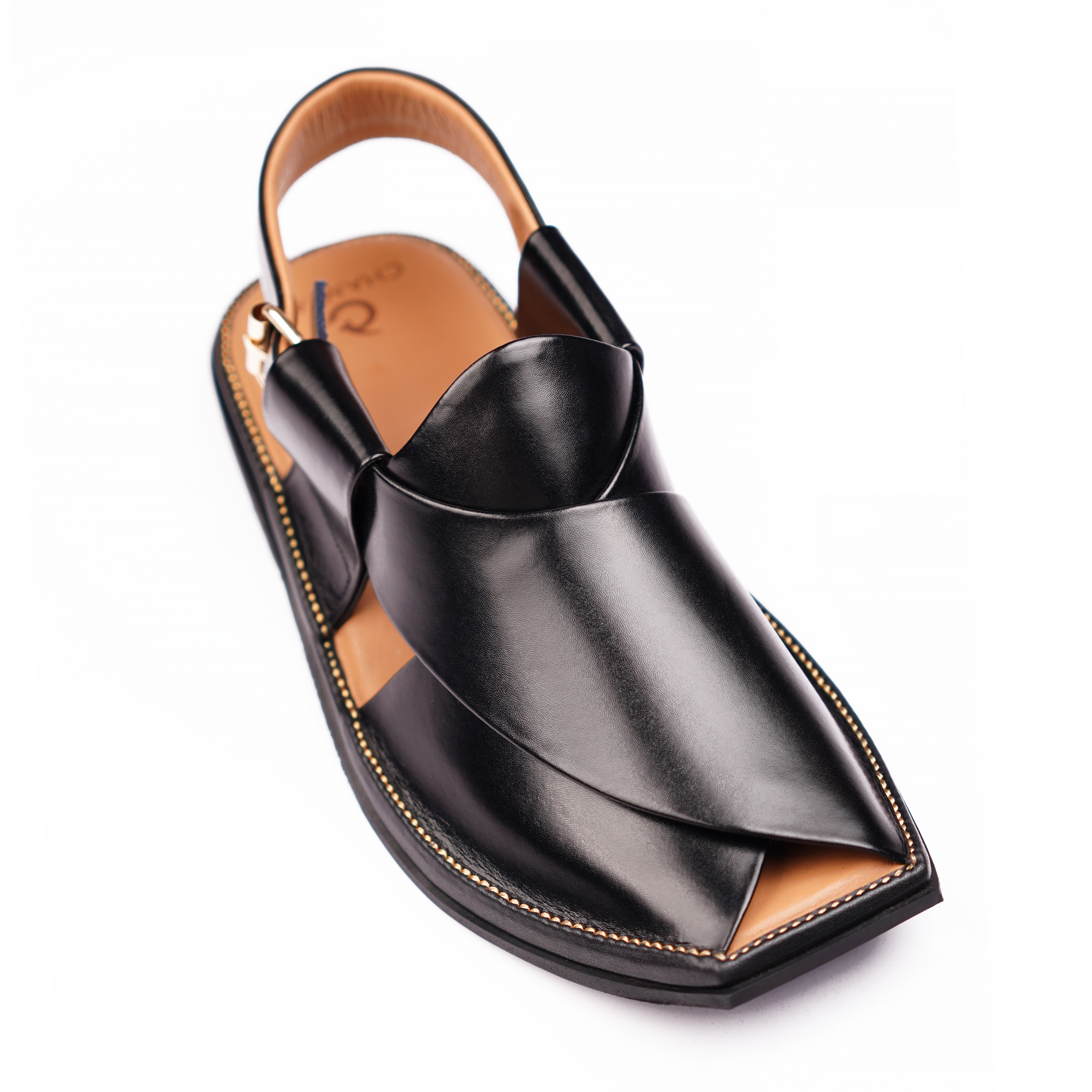 Markhor T Premium Black Peshawari Chappal