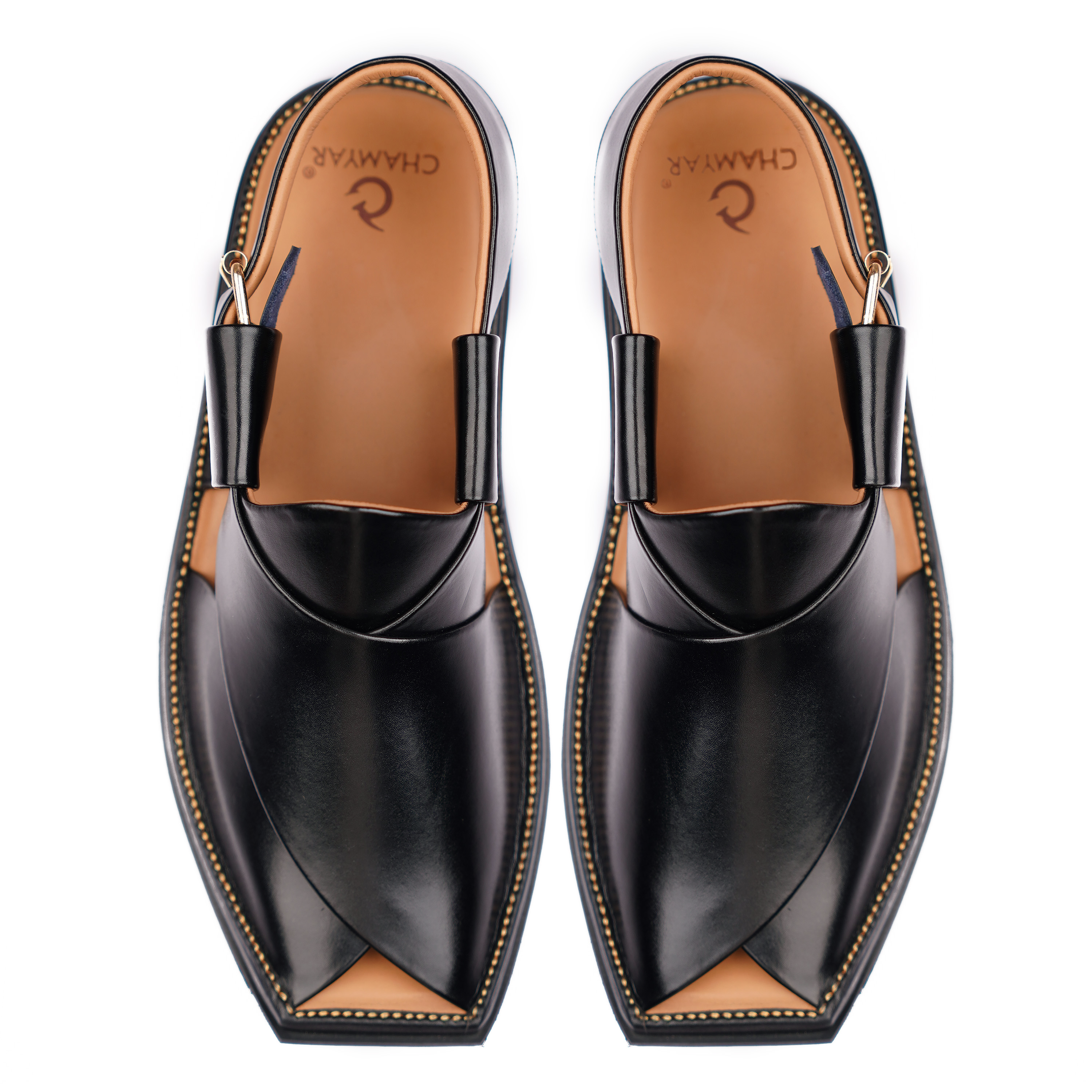 Markhor T Premium Black Peshawari Chappal