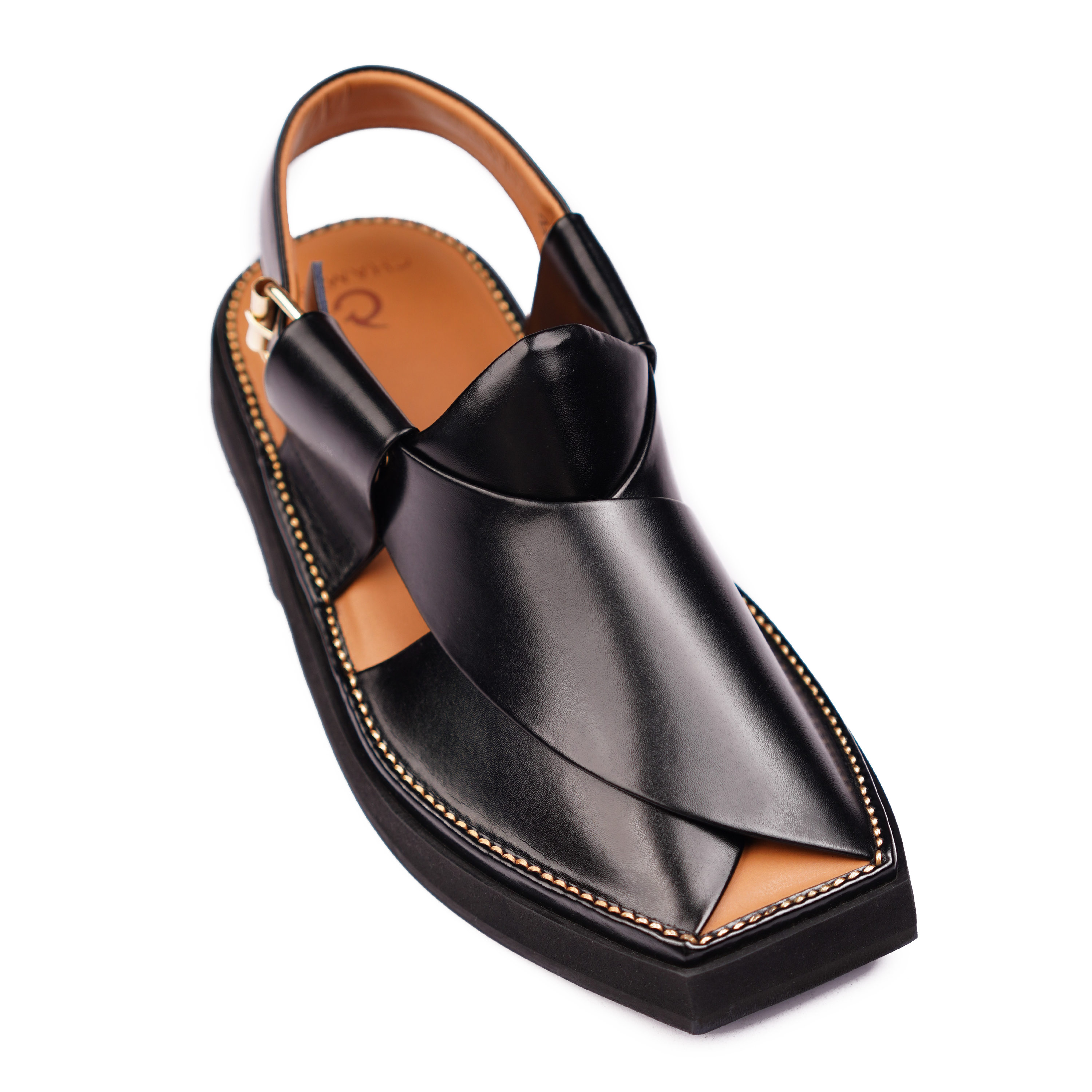 Kaptaan Signature Black Peshawari Chappal