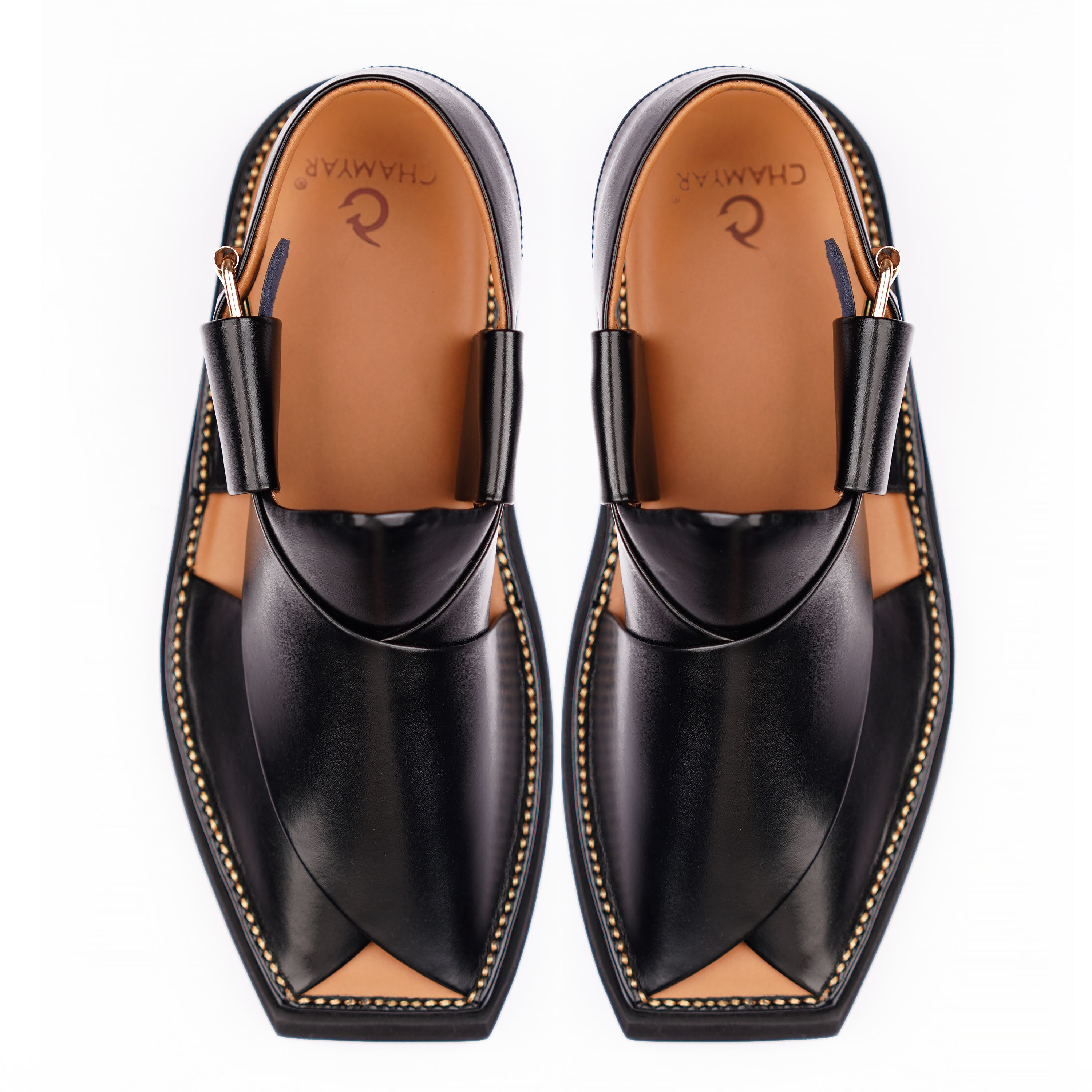 Kaptaan Signature Black Peshawari Chappal