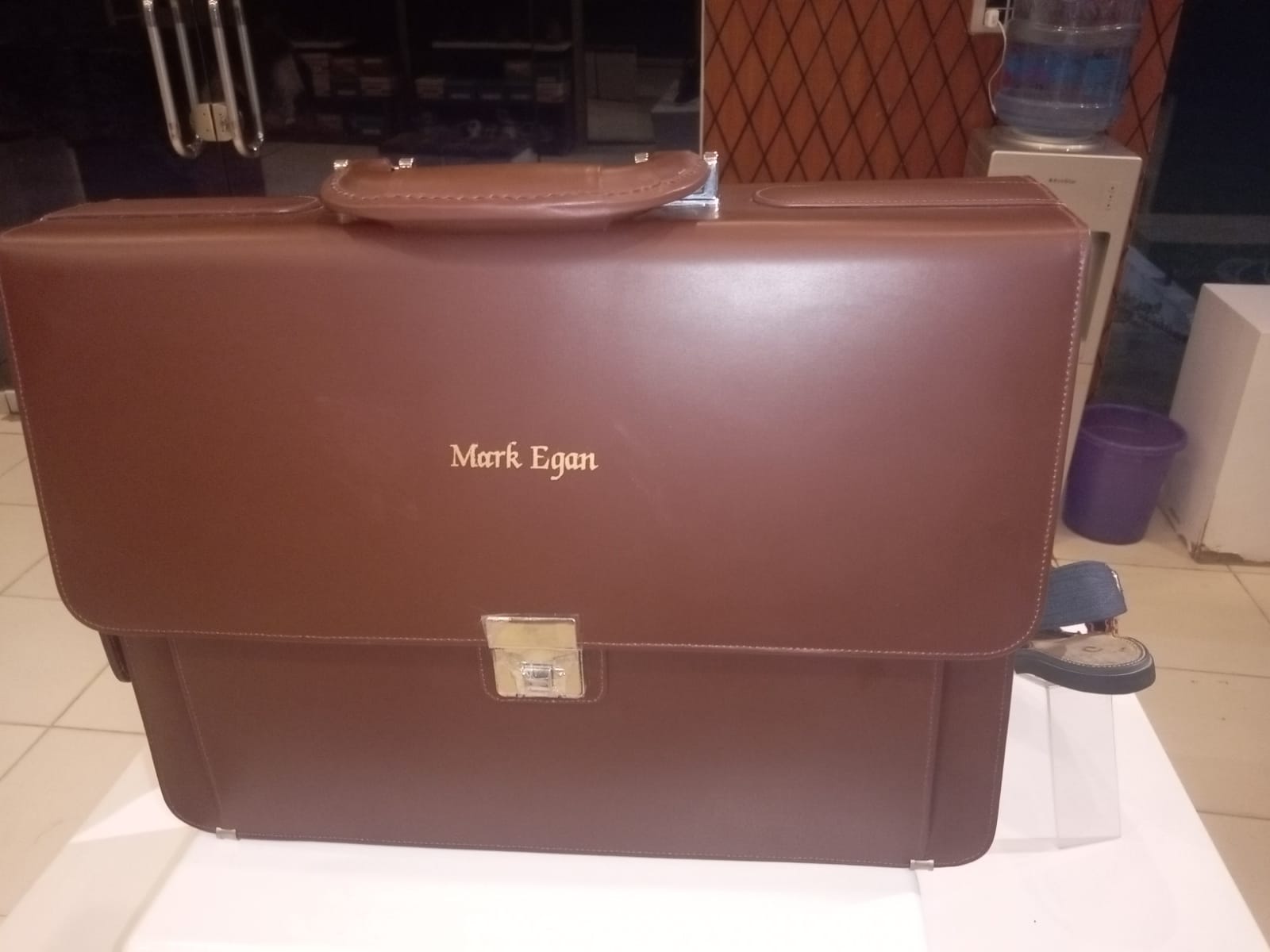 Mark Egan Brown Leather Laptop Bag